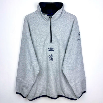 Chelsea 1990s-2000s Umbro Champions League Football Quarter Zip Fleece