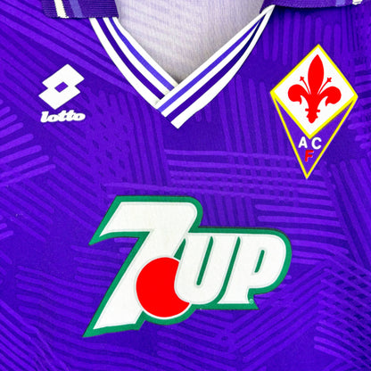 Fiorentina 1992-1993 Lotto 7up Home Football Shirt Jersey