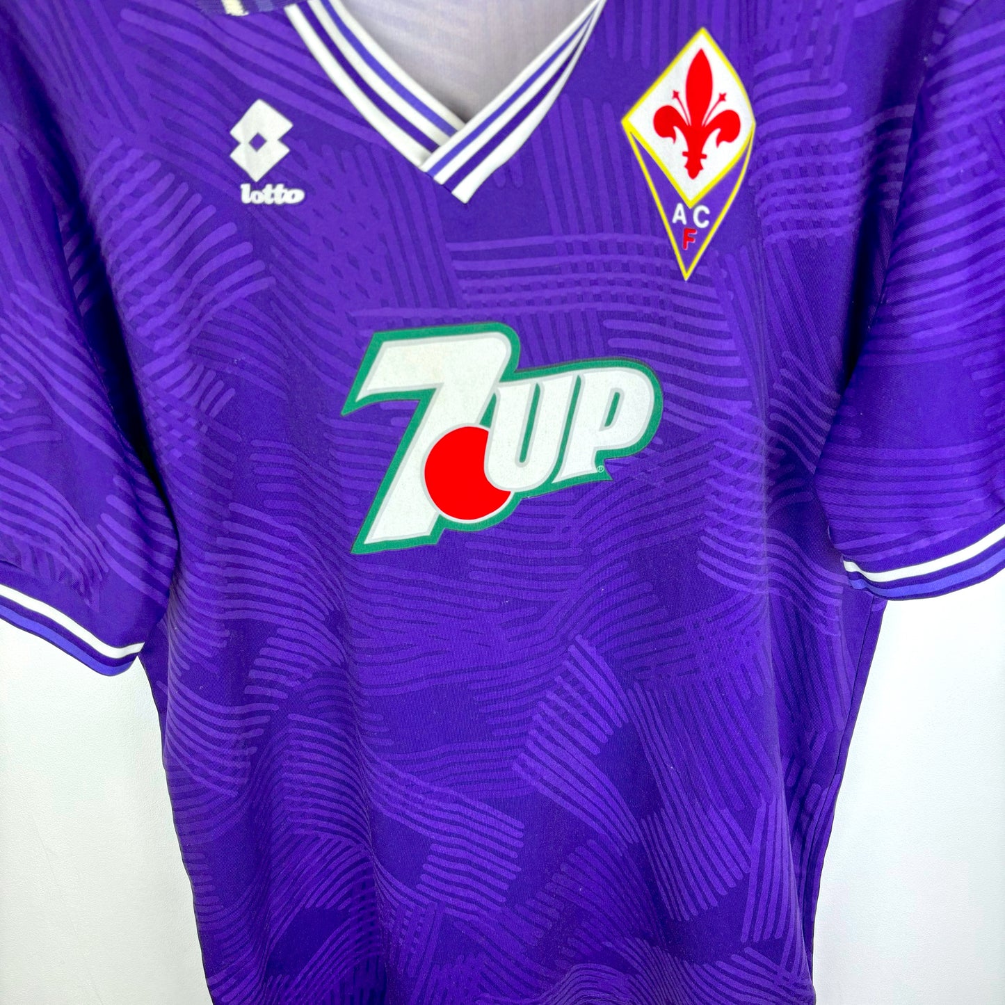 Fiorentina 1992-1993 Lotto 7up Home Football Shirt Jersey