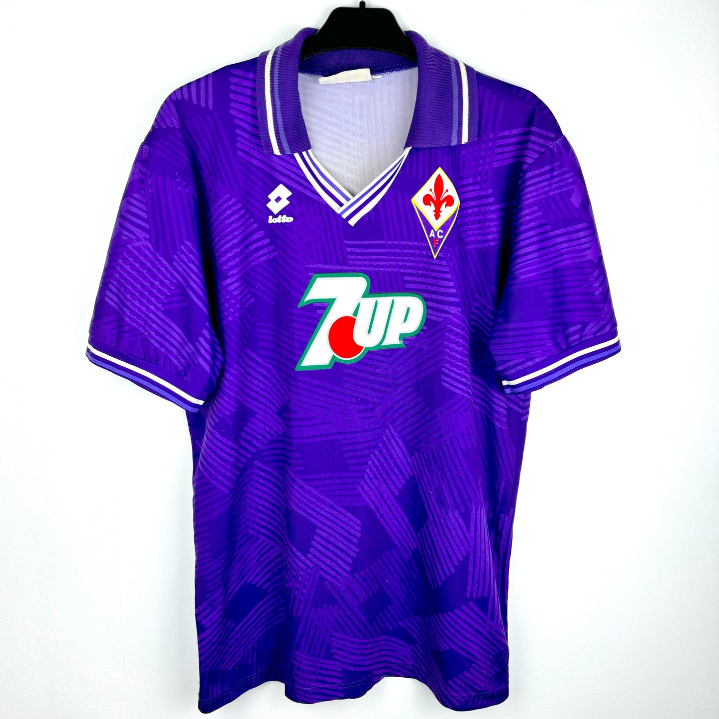 Fiorentina 1992-1993 Lotto 7up Home Football Shirt Jersey