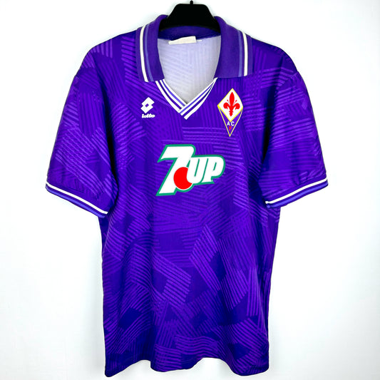 Fiorentina 1992-1993 Lotto 7up Home Football Shirt Jersey