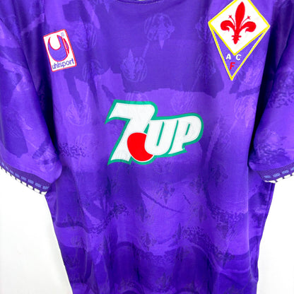 Fiorentina 1993-1994 Uhlsport Home Football Shirt