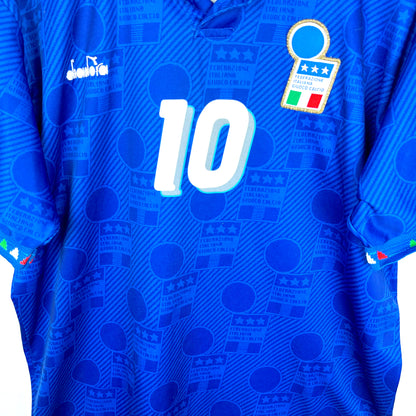 Italy 1994 Diadora Home Football Shirt BAGGIO #10 *SUBLIMATED*