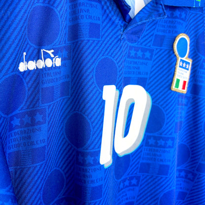 Italy 1994 Diadora Home Football Shirt BAGGIO #10 *SUBLIMATED*