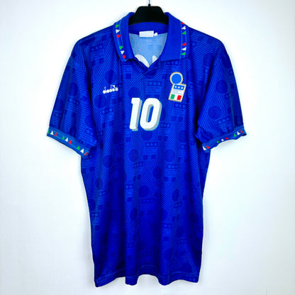 Italy 1994 Diadora Home Football Shirt BAGGIO #10 *SUBLIMATED*