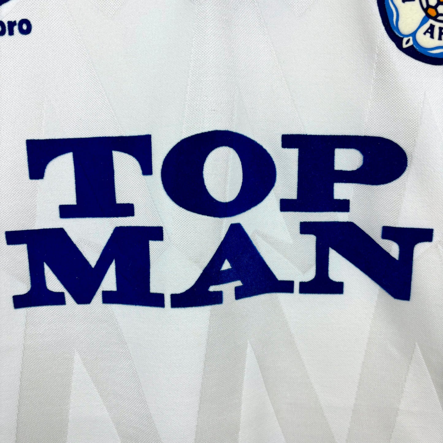 Leeds United 1990-1991 Umbro Home Football Shirt