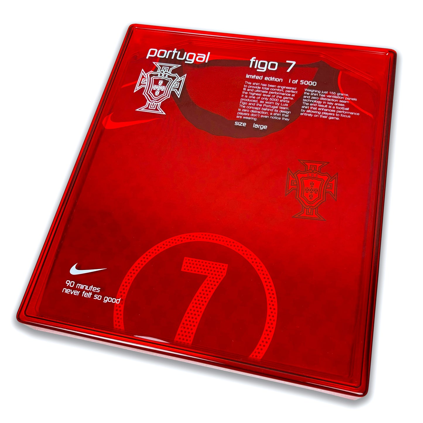 Portugal 2004 Nike Boxed T90 Player Issue Figo Home Shirt