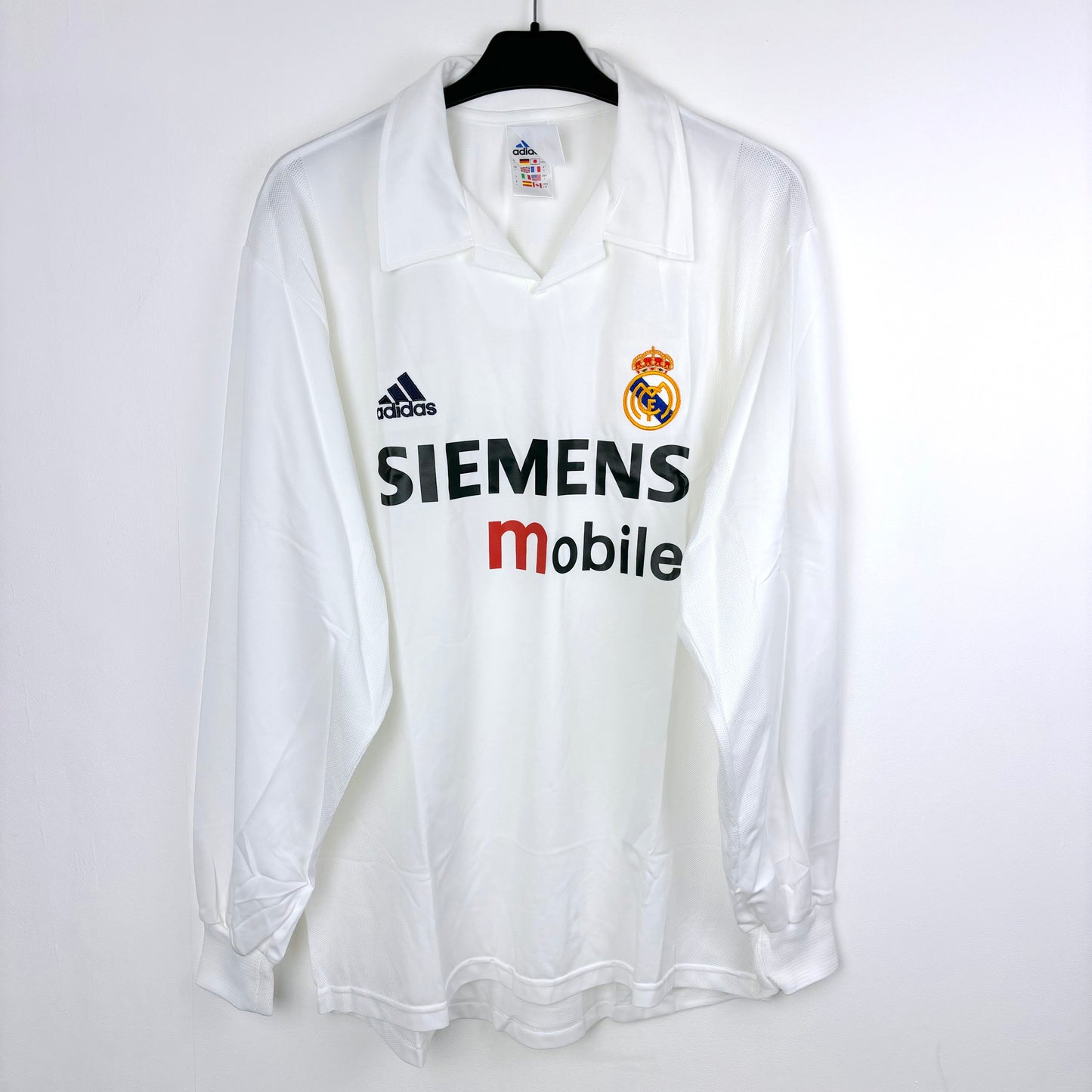 Real Madrid 2001-2002 Adidas Long Sleeve Home Football Shirt