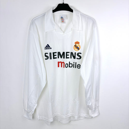 Real Madrid 2001-2002 Adidas Long Sleeve Home Football Shirt
