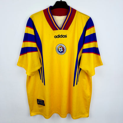 Romania 1996-1998 Adidas Home Football Shirt