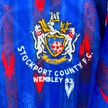 Stockport County 1992-1993 Wembley Super League Home Football Shirt Jersey