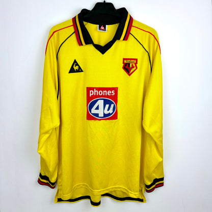 Watford 1999-2001 Le Coq Sportif Longsleeve Home Football Shirt
